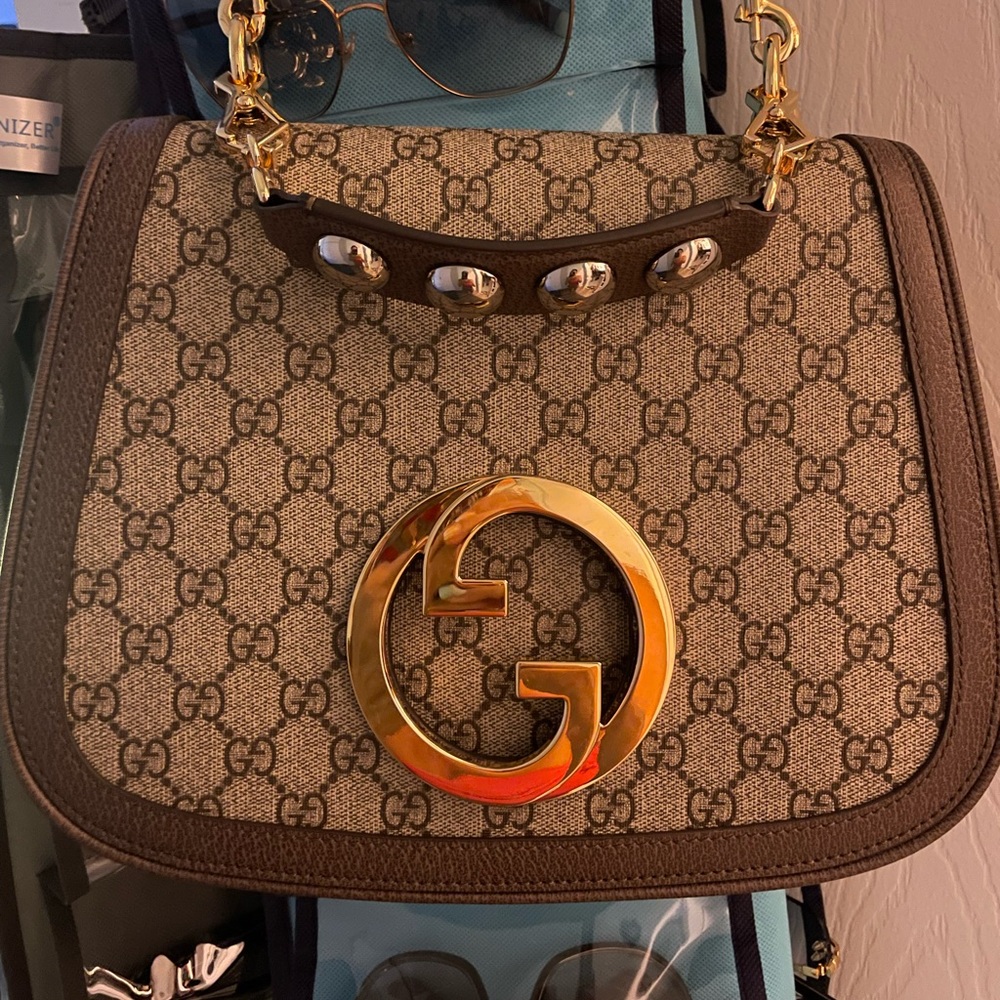 GUCCI BLONDIE Supreme brown med 3 STRAPS. Top handle, crossbody & guitar strap